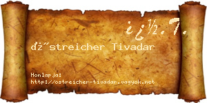 Östreicher Tivadar névjegykártya